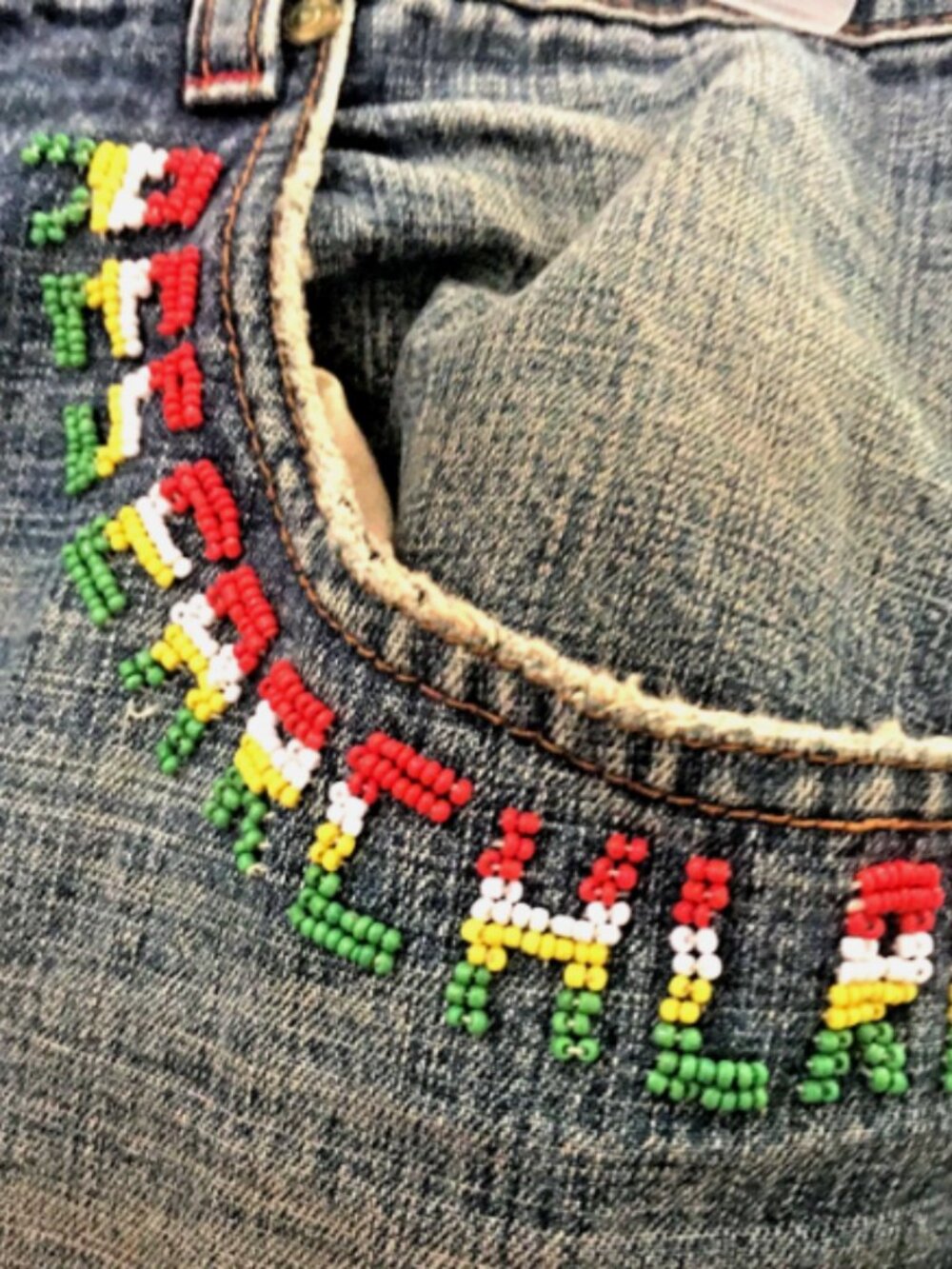 Vintage Roots & Equipment Make Jeans Not War LR Geans Mens Size 36 Jeans